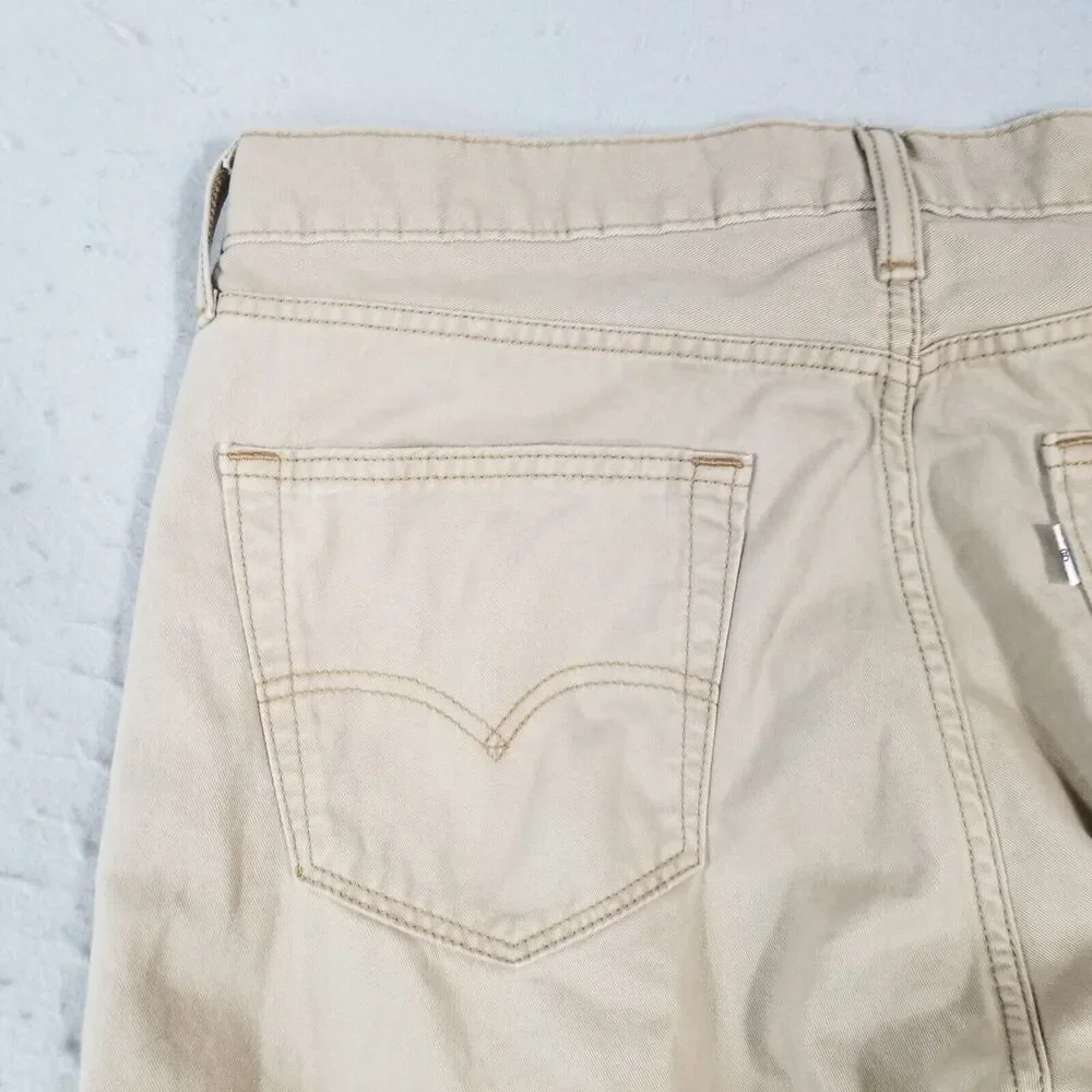 Levis 508 Mens Jeans 34x32 Tapered Straight Brown‎ Denim Retro Pants